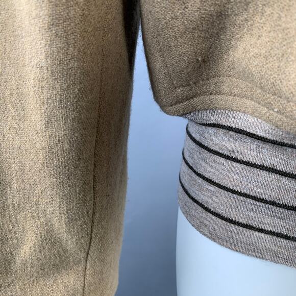 HAIDER ACKERMANN Size 38 Tan Wool Cotton Cropped Blouson Bomber Jacket - Picture 4 of 7